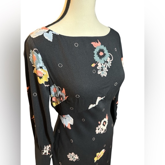 Free People Sunshadows Black Split Sleeve Mini Dress - Picture 5 of 9